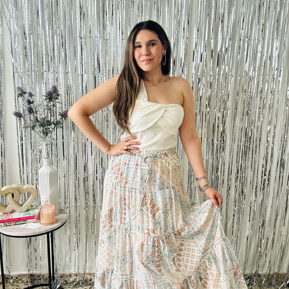 Bohemian Patchwork Maxi Skirt - Multicolor